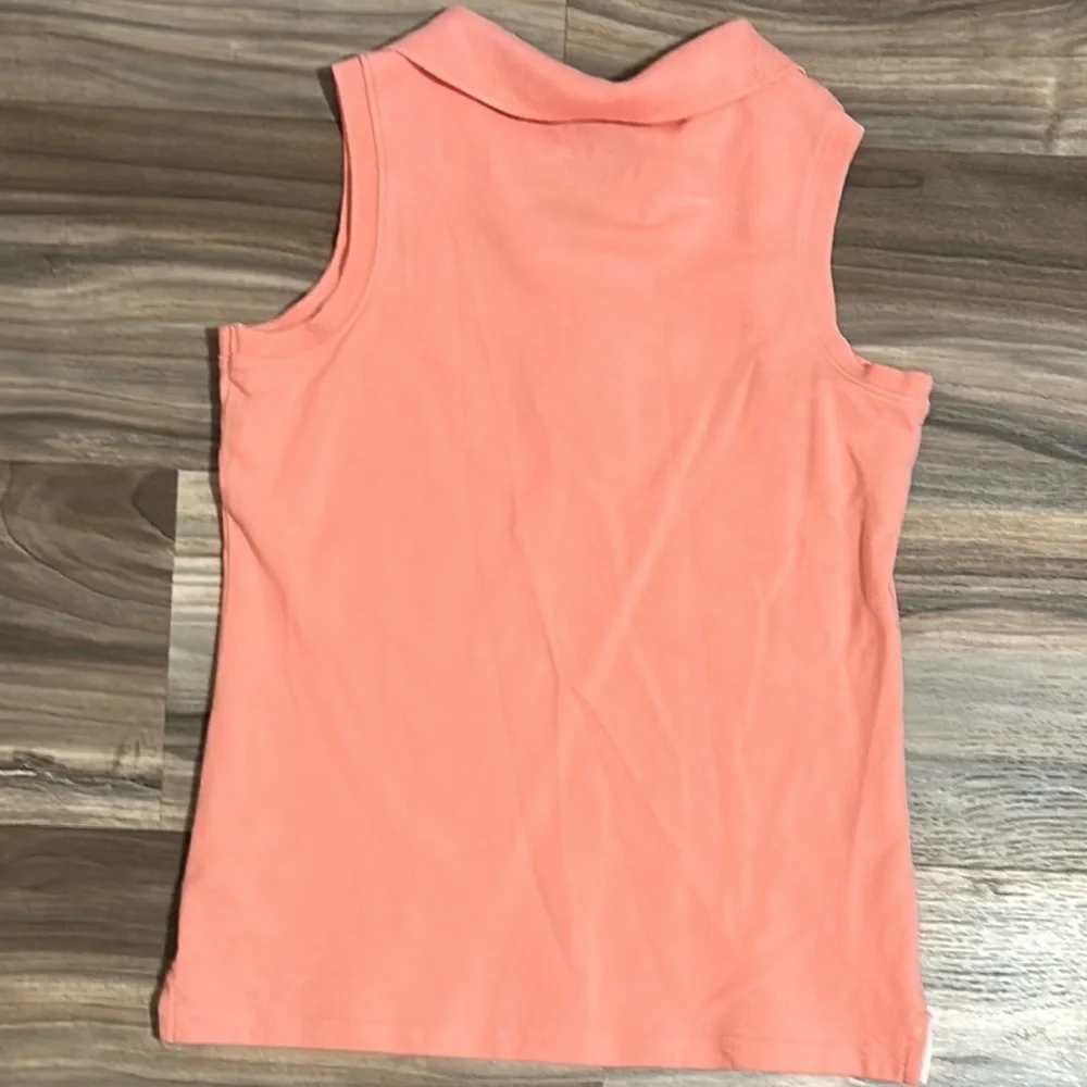 Vineyard Vines Girls Size Large/14 Sleeveless Polo Peach Cotton Spandex